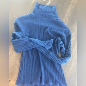 Rudy Jude pointelle navy blue turtleneck, medium